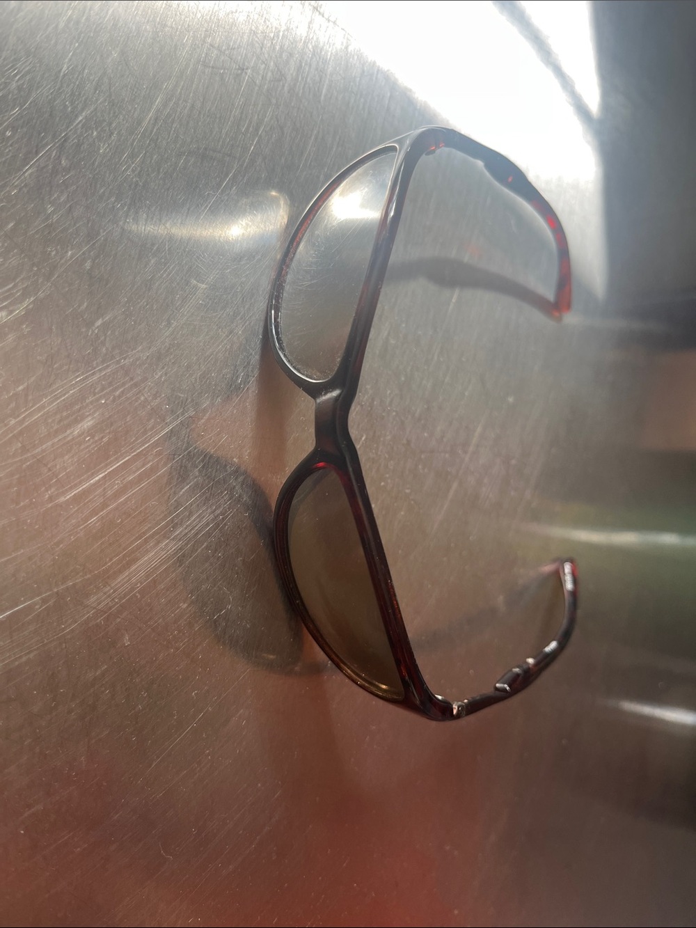 Foster grant red/brown slim wrap around sunglasses